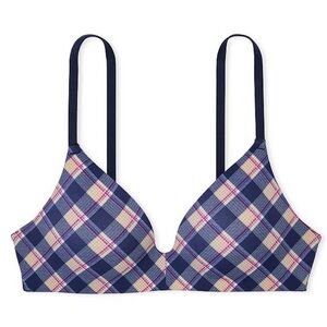 NEW Victoria’s Secret PINK Where Everywhere Lightly Lined Wireless Bra Plaid